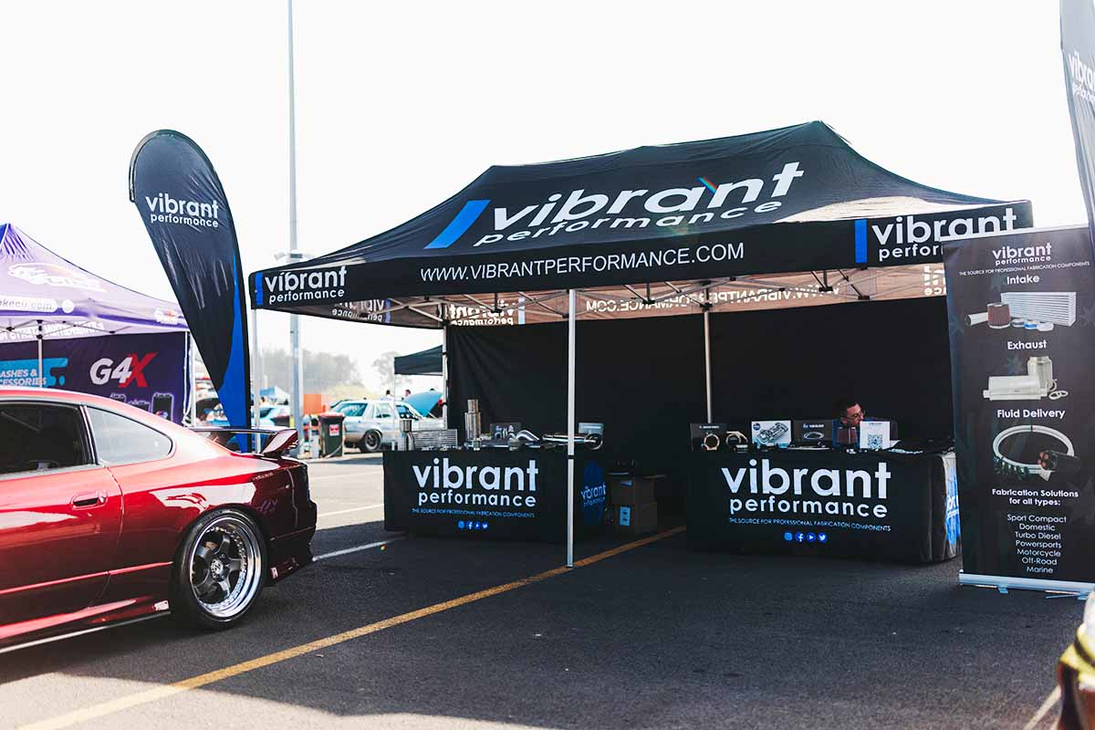 Vibrant Performance booth at the 2023 GT-R Festival in Sydney Australia