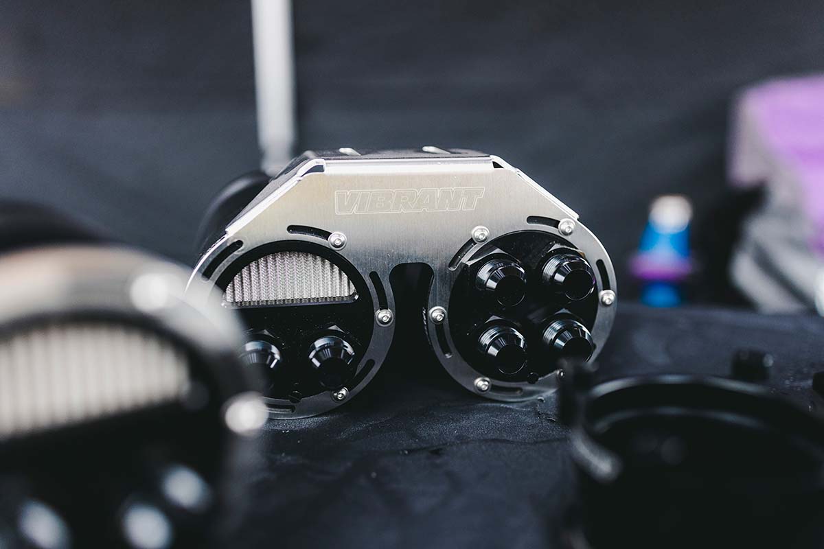 Vibrant Performance Catch Cans on display at the 2023 GT-R Festival in Sydney Australia