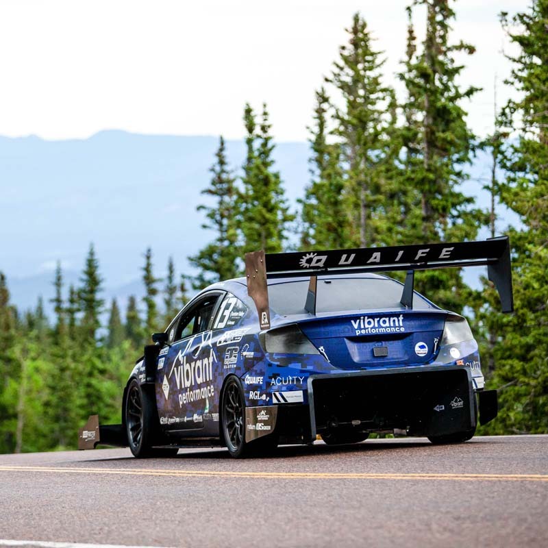 Vibrant race car at Pikes Peak